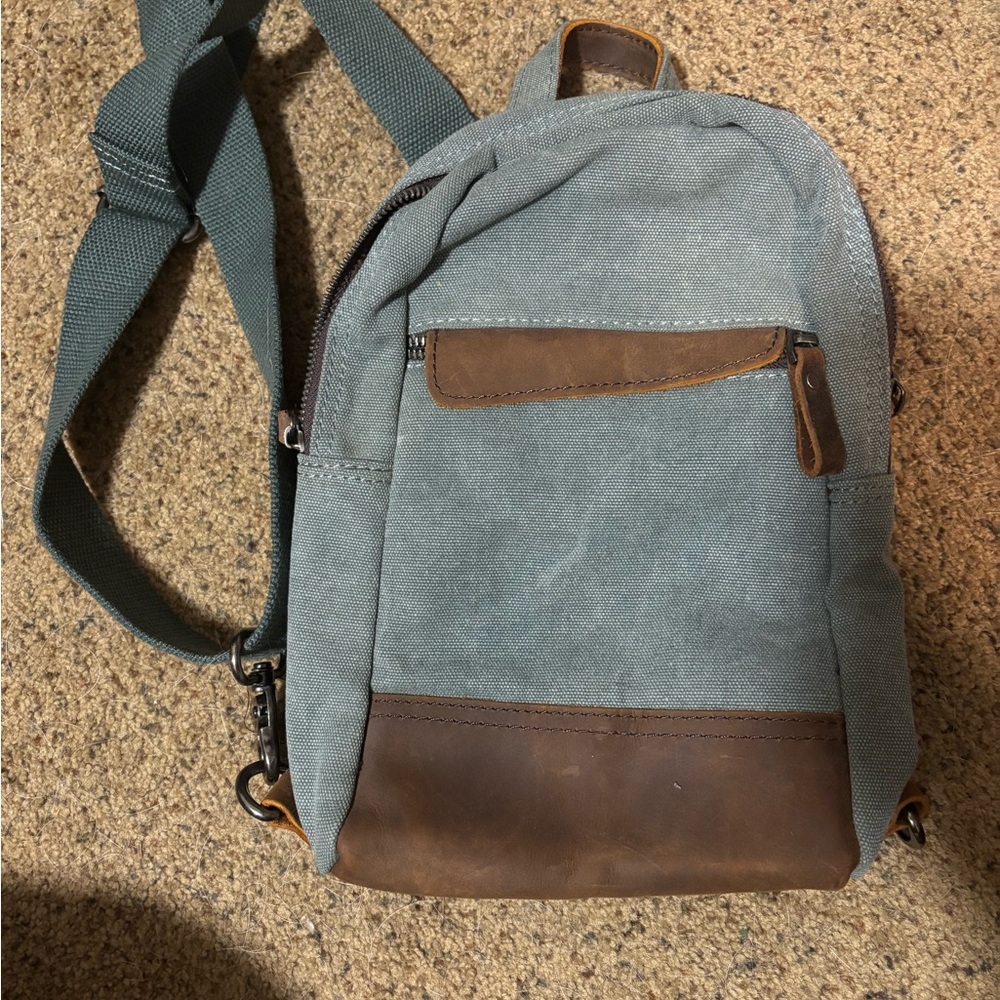 Stylish Green and Brown Backpack